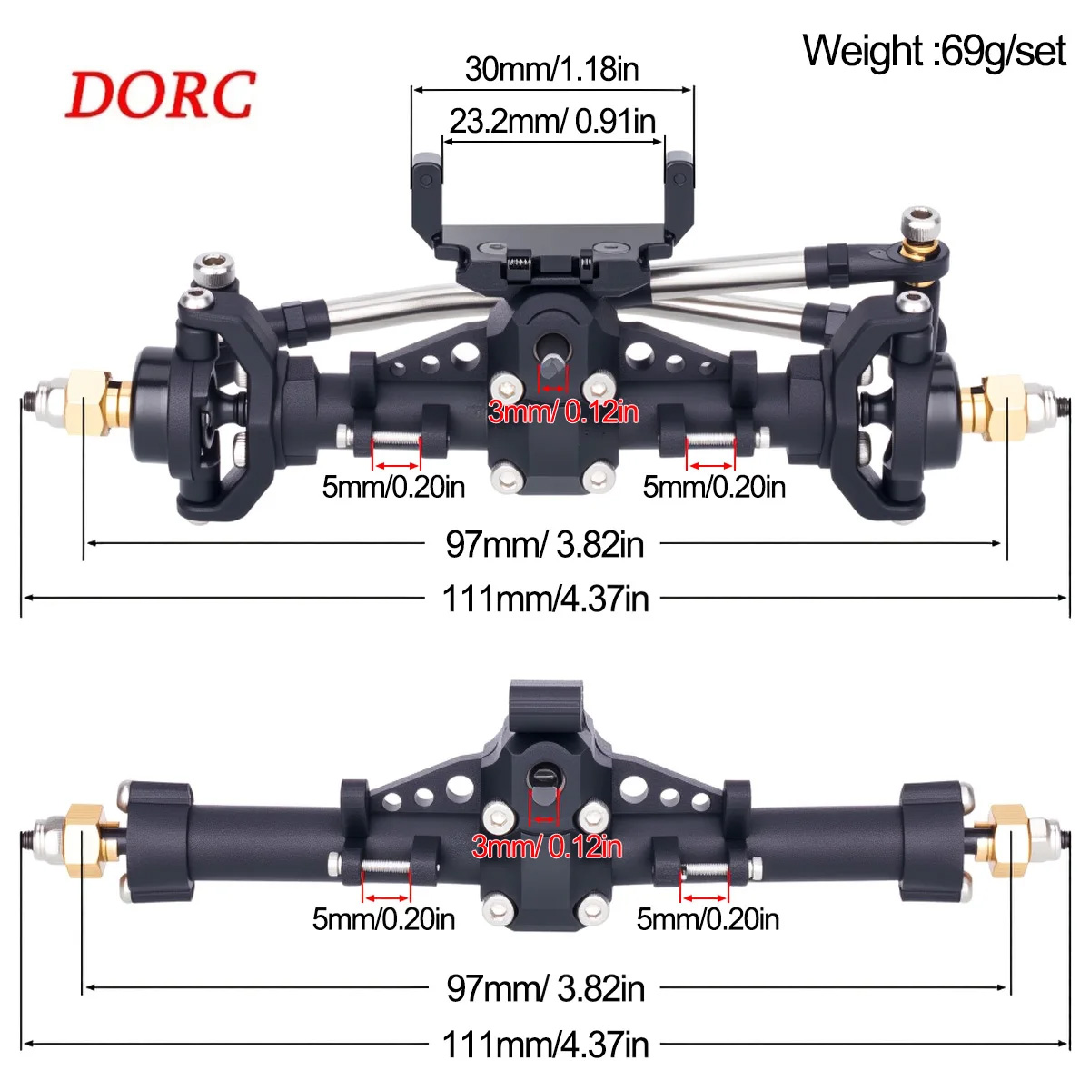 1Set Plastic Axles w/ Servo Mo - огляд і ціна Rc Hobby Crawler